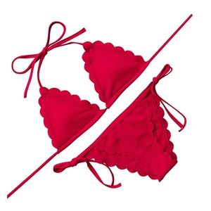 Red Scallop Bikini, Marysia dupe